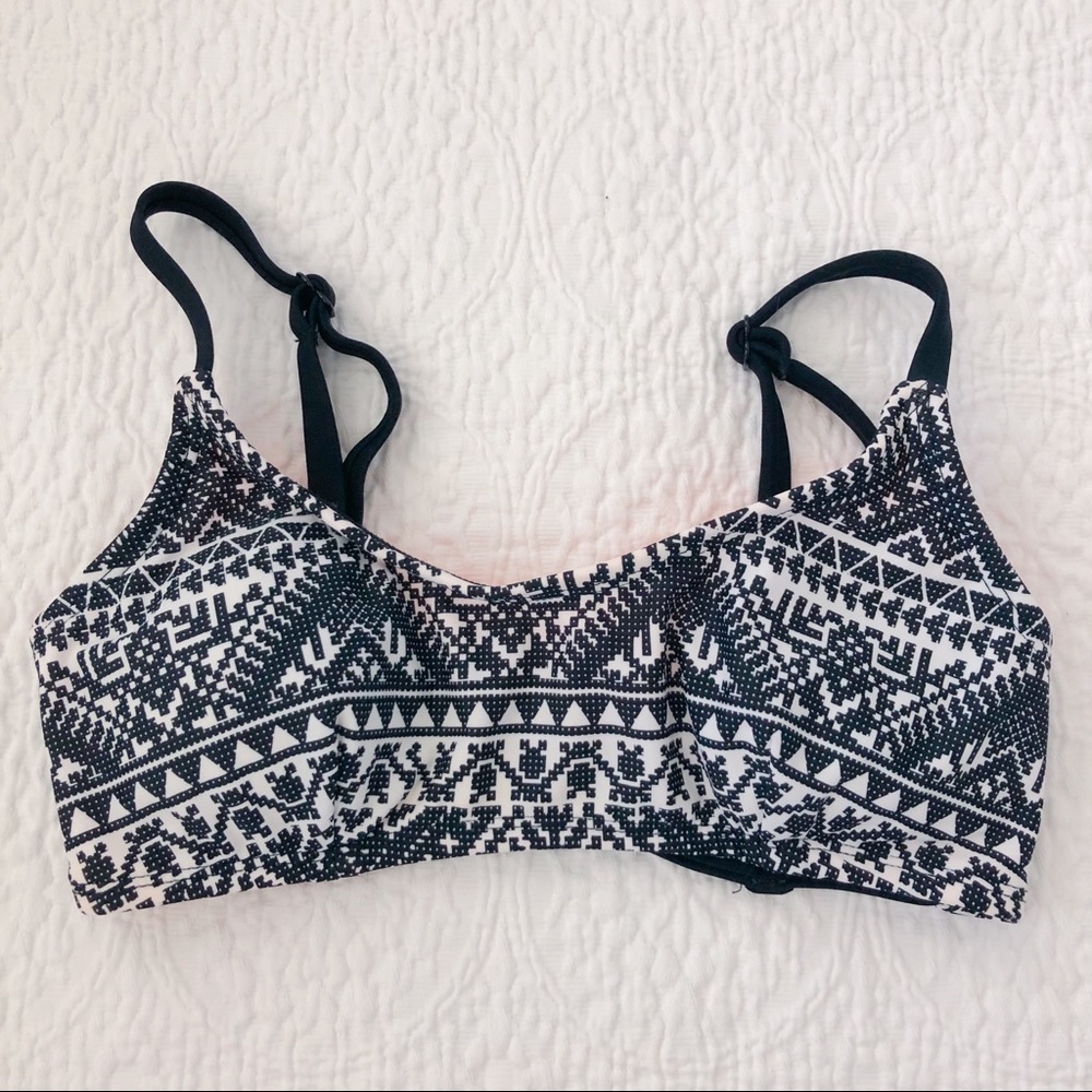 Aztec neon, caged back detail bikini top